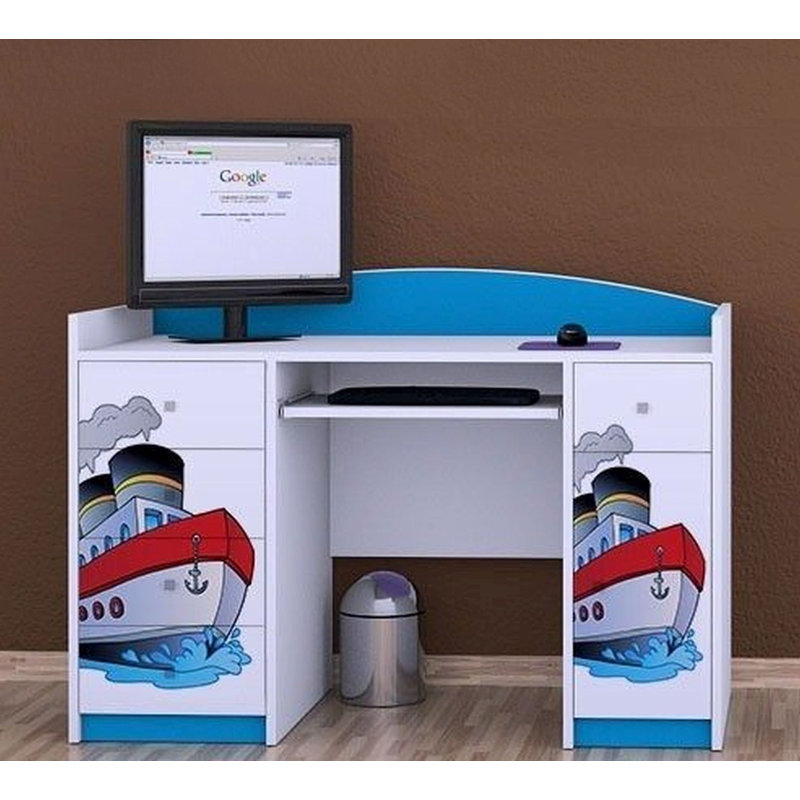 Liesl 125cm Computer Desk, Blue