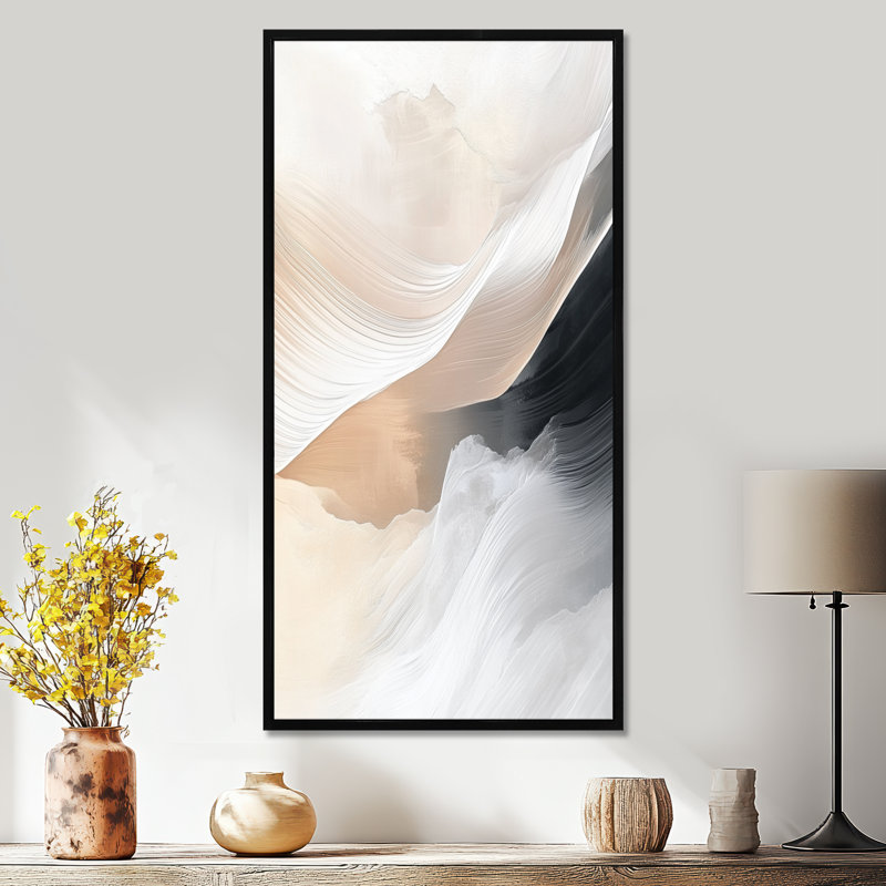 Blanc noir blanc blanc et noir montagne - décor mural pittoresque, impressions encadrées rustiques, H 32 po x l 24 po