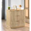 Commode 3 tiroirs 27,6 "texturée avec design incurvé pour chambre à coucher et salon