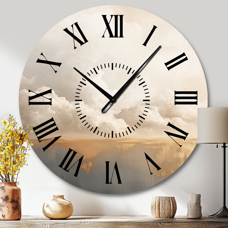 Horloge murale en métal Minimal Cloud Horizon - Nature, Grand