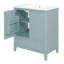 Meuble-lavabo de salle de bain avec lavabo, 1 tiroir et tablettes de porte-1477918542