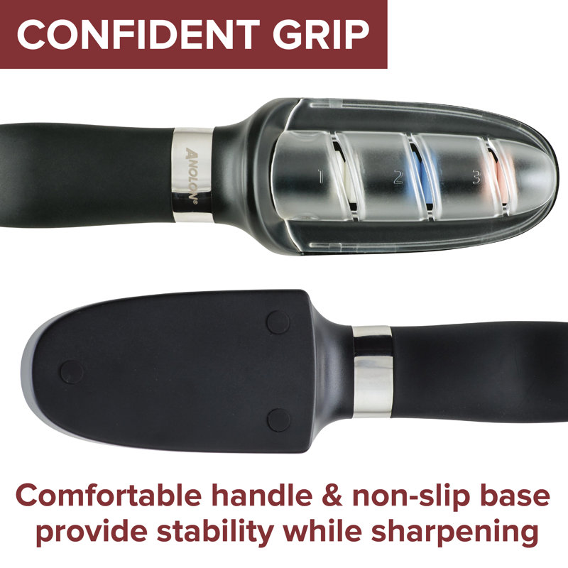 Anolon AlwaysSharp Universal Knife Sharpener, Black