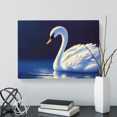 XXX-H1022-WF-7358X Ravishing Swan - Wrapped Canvas Painting