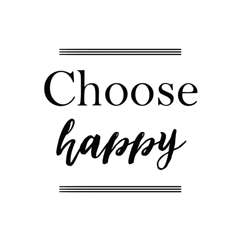 Choisissez «Happy», art textuel sur toile tendue, H 40 po x l 30 po