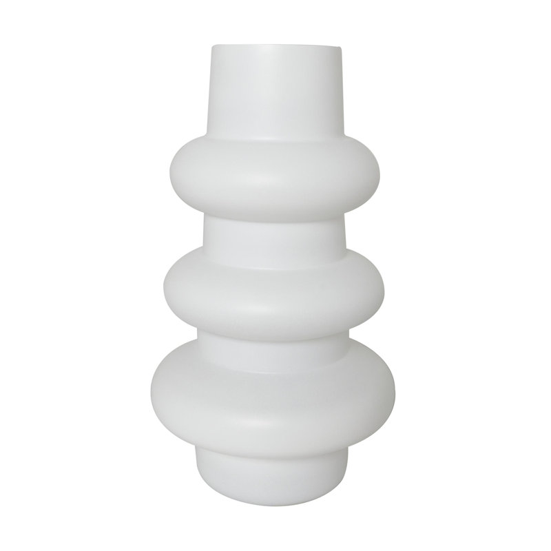White Glass Novelty Table Vase Set of 2