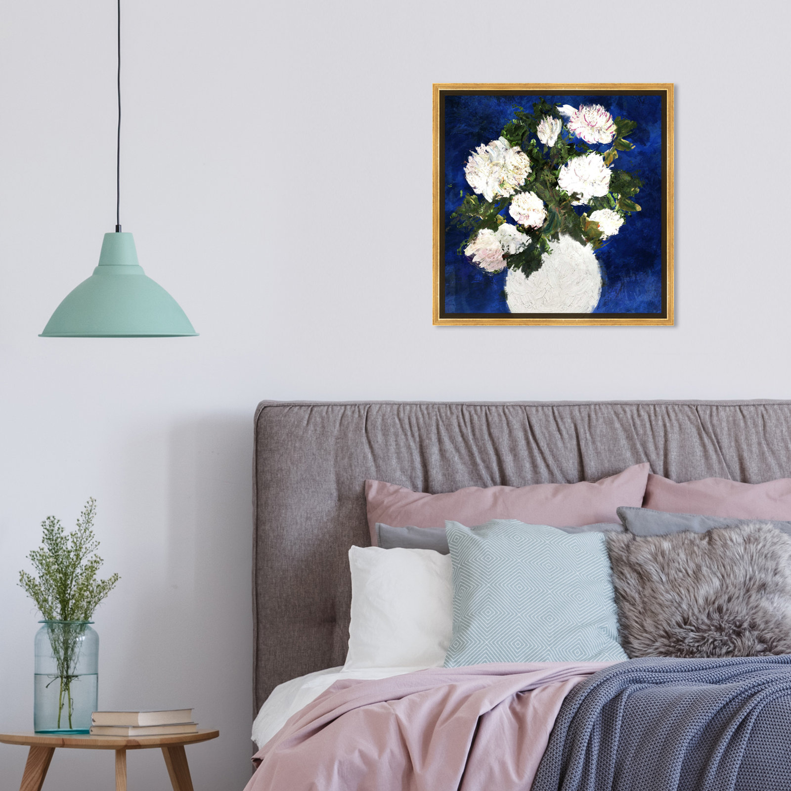 Dripping Roses, Gold Framed, 17" H x 17" W x 1.5" D