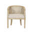 Chaise décorative en bois d'hévéa beige naturel