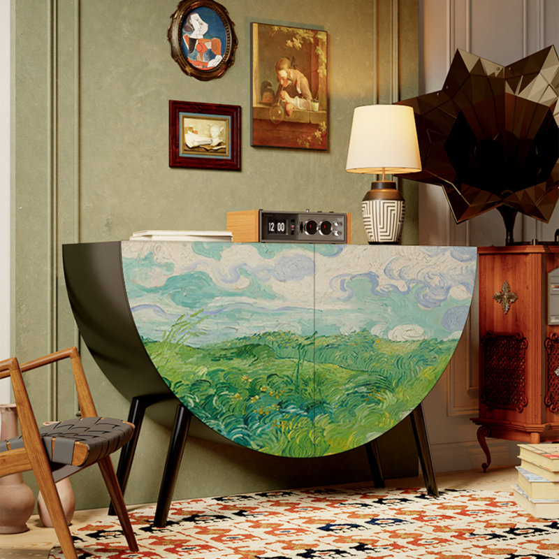 Buffet demi-lune, Noir / multicolore