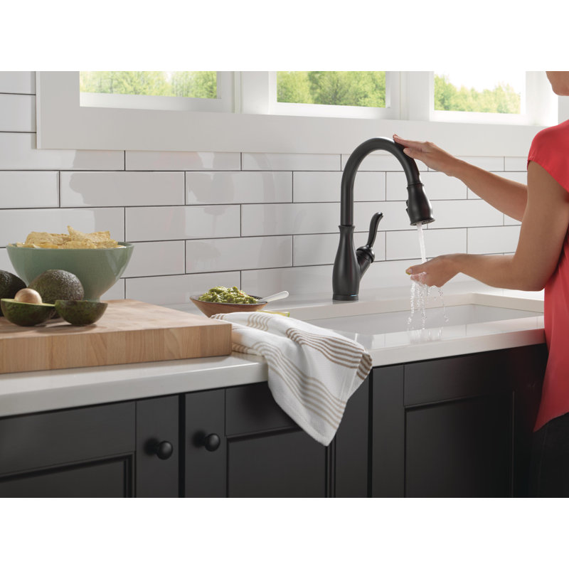 Leland Pull Down Sprayer Touch Kitchen Sink Faucet, Touch Control Kitchen Faucet, Matte Black