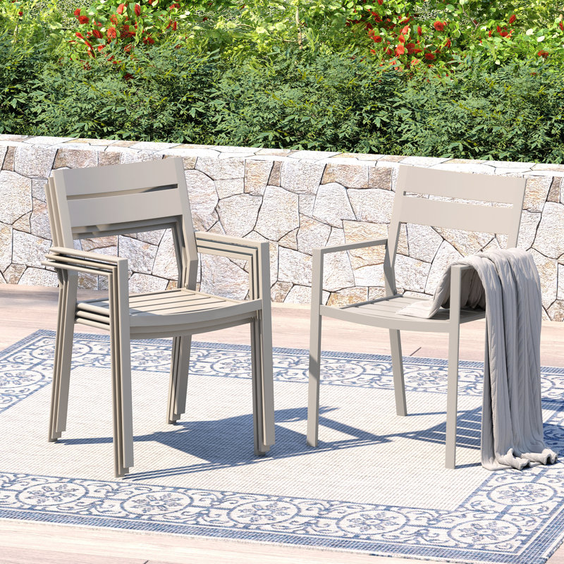 Outdoor Patio Dining Chairs, Sandshell