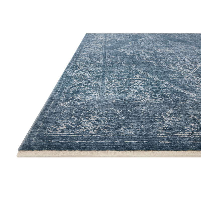 Vance Denim and Dove Rectangular Wool Blend Area Rug