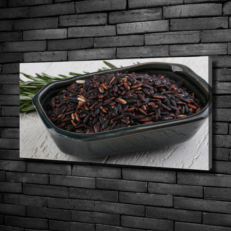 Wild Rice In A Bowl - No Frame Print on Canvas, 50cm H X 100cm W