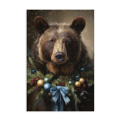 Toile de Noël avec grizzly de Noël, design par Tina LeCour