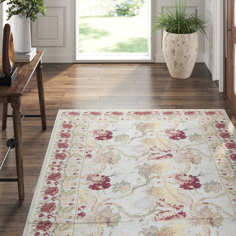 Hand-Knotted High-Quality Ivory Area Rug