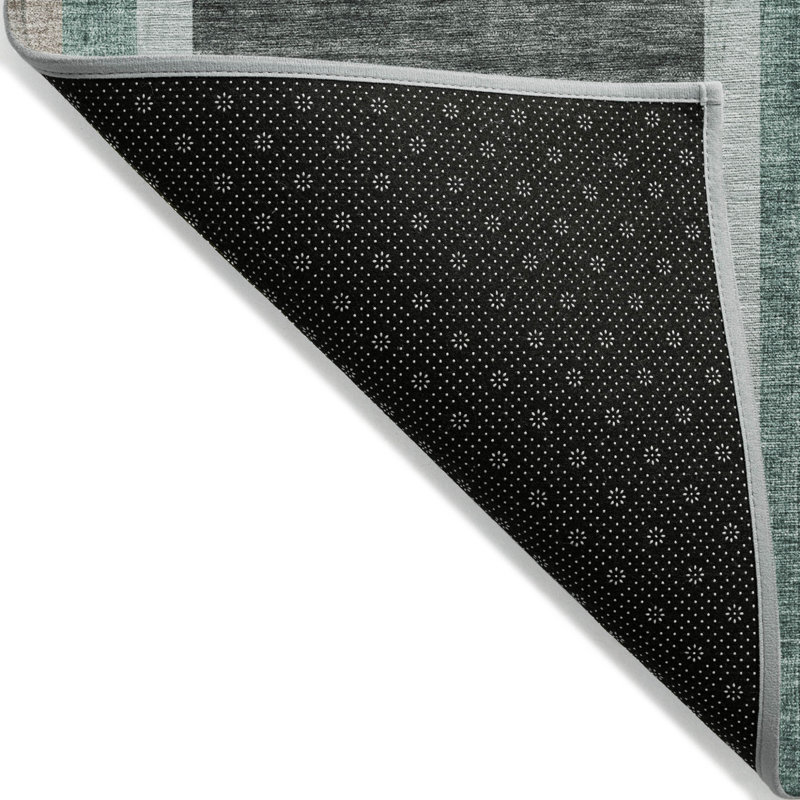 Tapis extérieur antidérapant lavable noir et vert 5 pi x 8 pi