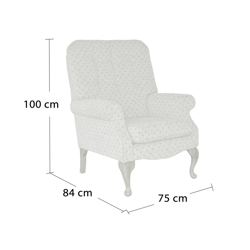 Lilah Upholstered Fabric Armchair, Cream, Morello Saffron Pattern