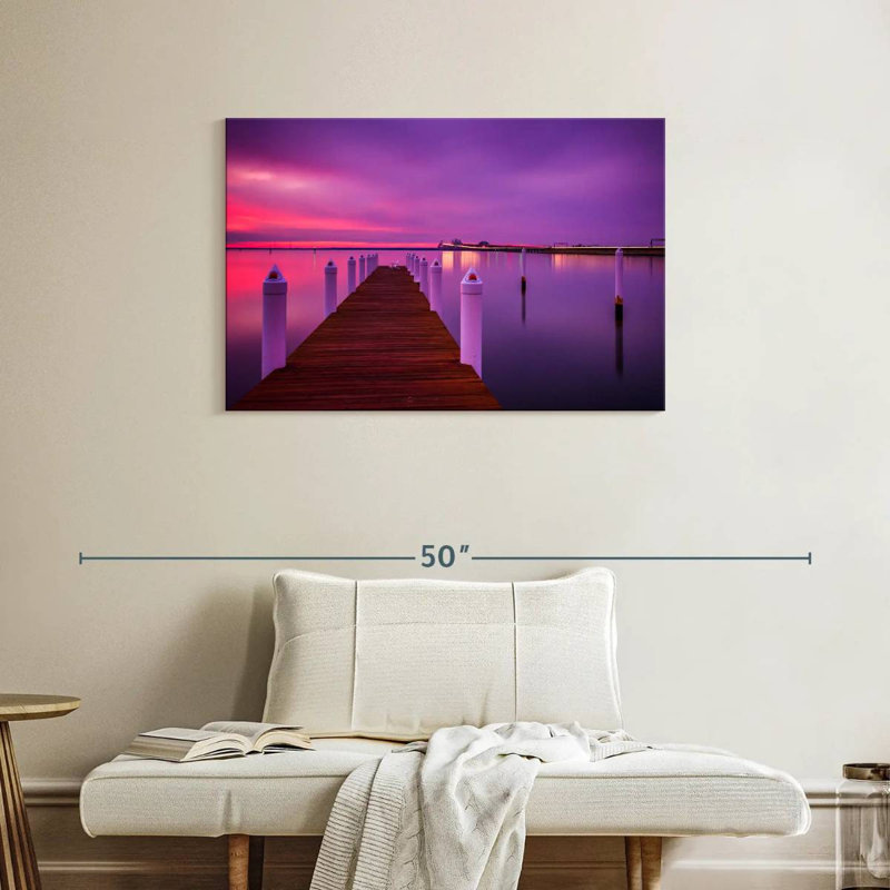 Chesapeake bay dock sundown Aletra, H 24 po x l 36 po