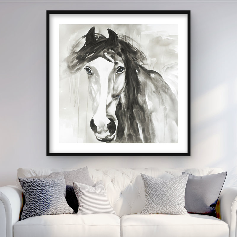 Magnifique cheval sauvage - reproduction encadrée pour la décoration intérieure, H 36 po x l 36 po