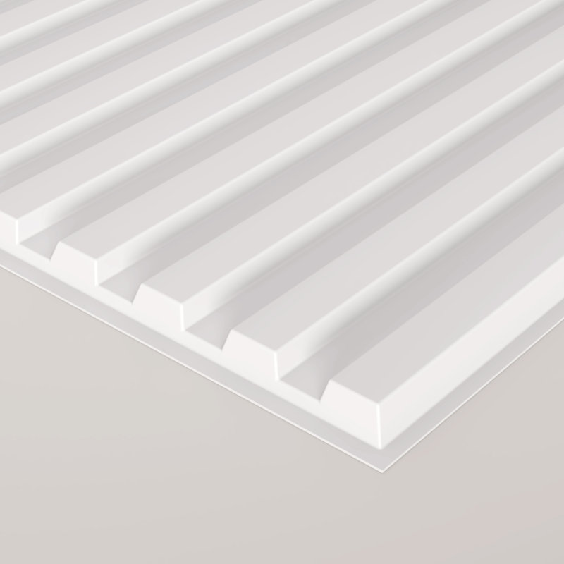 PVC Slat Wall Panel, 19.7 x 19.7in 3D Fluted Textured Panel Black, Suitable for Kitchen, Living Room, and Home 3D Wall Panels(12-Pack, 32 Sq.ft)