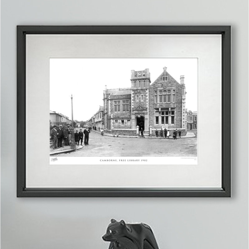 Camborne, Free Library 1902 - Single Picture Frame Print, 40cm H x 50cm W x 2.3cm D