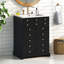 Meuble-lavabo de 24 po avec tiroir et deux portes à fermeture douce, armoire de rangement peinte moderne avec lavabo en céramique, meuble-lavabo simple élégant pour les petits espaces