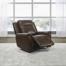 Fauteuil inclinable électrique pivotant Murraylee avec ports de charge USB - Cuir cognac