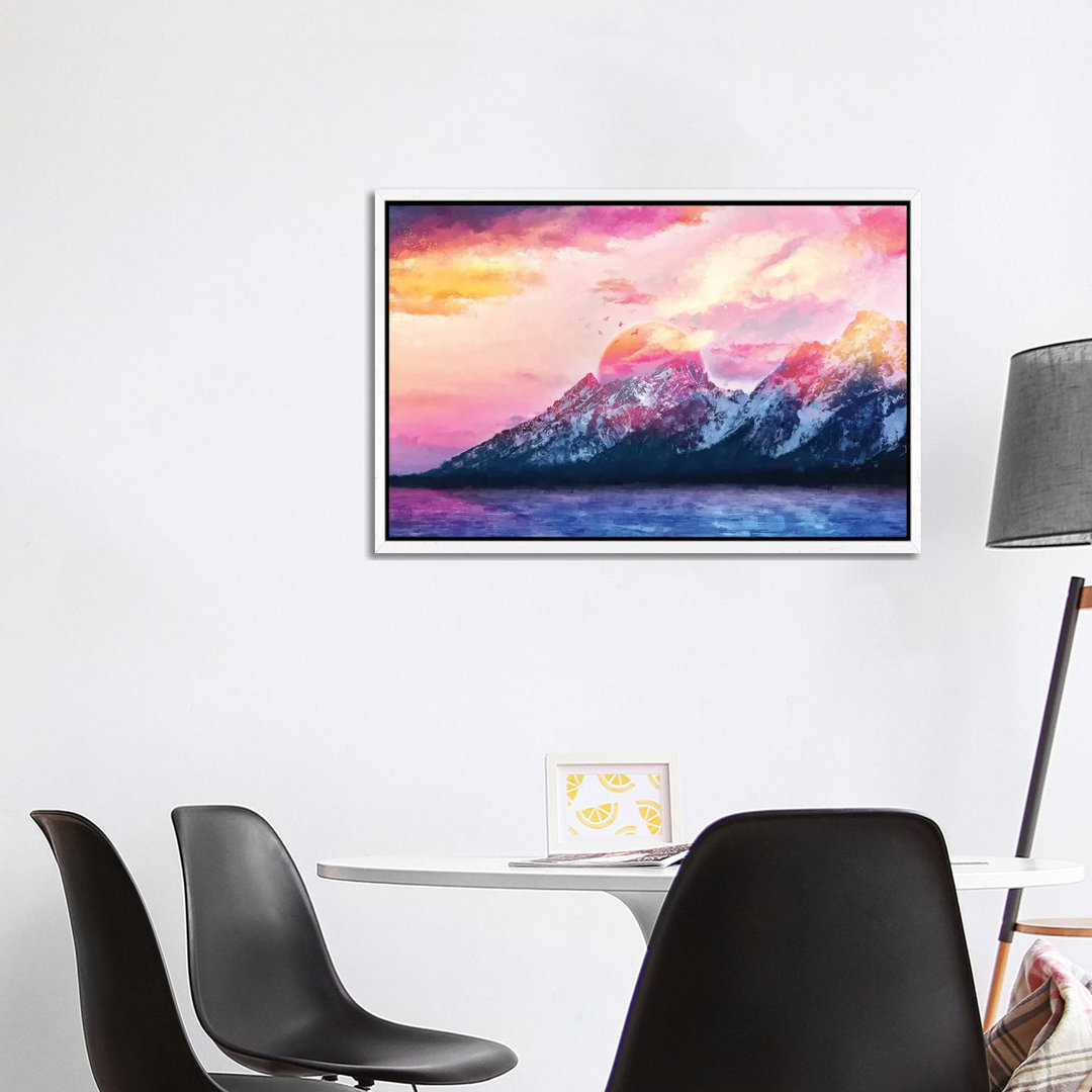 Digital Art VII - Dreamy Wyoming Mountains von ARTenyo - Galerie-Giclée auf Leinwand