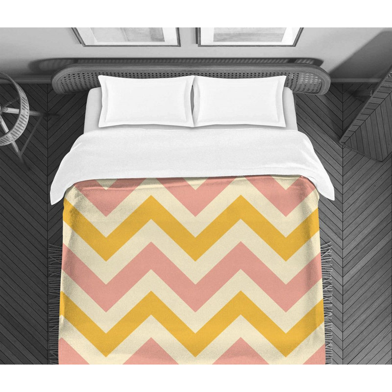 Machine Printed Comforter, King Comforter, Pink/Yellow