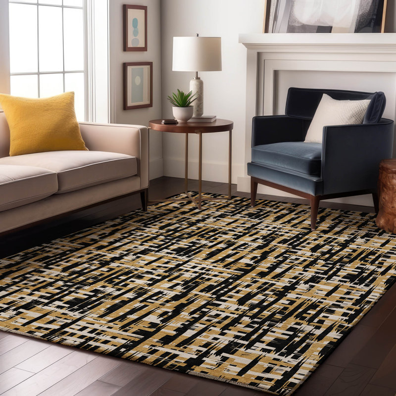 Premium Machine Washable Cossette AMF1060 Lines Rug, Rectangle 8' x 10'
