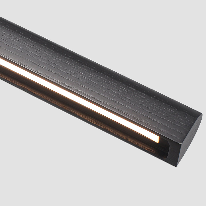 Luminaire suspendu pour îlot de cuisine 1 lumière DEL Rolde, H 81,89 po x l 47,24 po x P 4,52 po, Noir, noir, noir, noir
