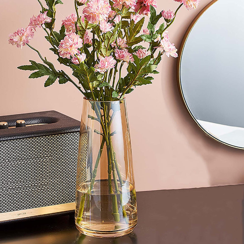 Vase en verre moderne, Ambre cristal