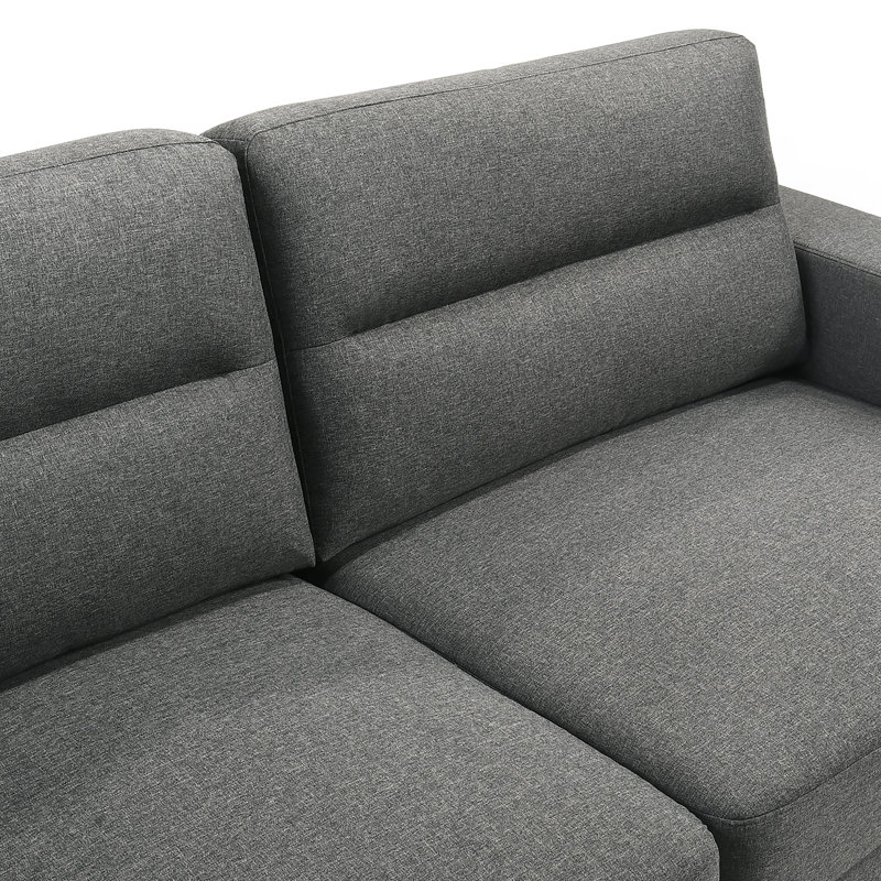 Loseff Pointer Fabric Upholstered Sofa, Gray