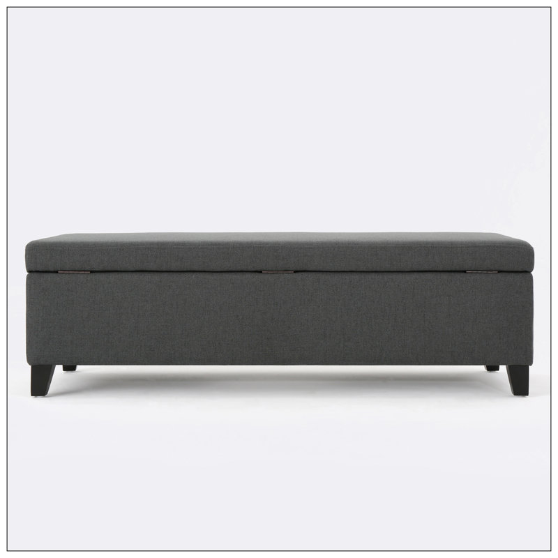 Banc de rangement en tissu Matheo, Gris foncé