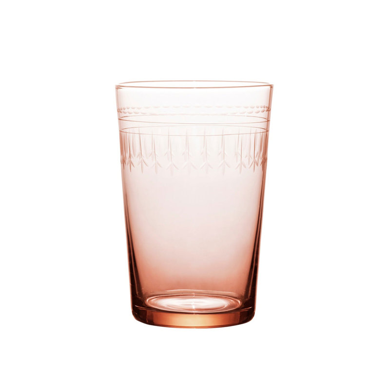 Handmade Crystal Drinking Glass, Clear/Orange