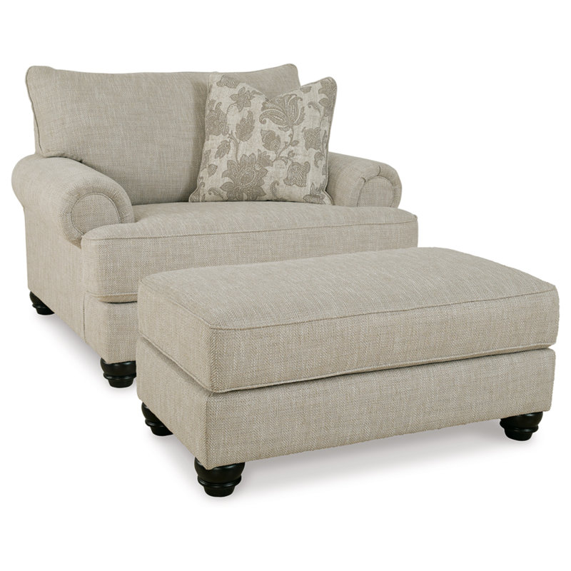 Dunham Upholstered Accent Chair with Ottoman