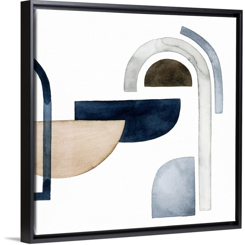 Déplacement des pièces V par Grace Popp - reproduction d'art sur toile, H 26 po x l 26 po x P 1,75 po, Cadre flottant noir
