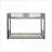 Twin Over Twin Metal Bunk Bed - Convertible, Silent Slats, Vented Guardrail, No Box Spring, Black &amp; Grey