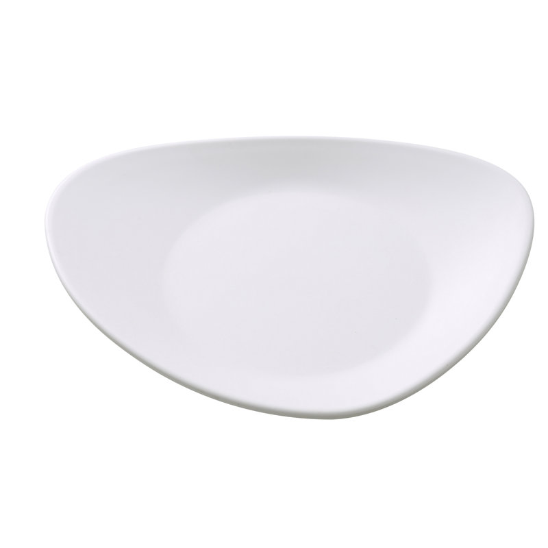 Assiette à apéritif Moderne Triangle Melamine, Blanc