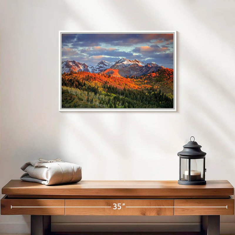 Mont Wasatch, 19 po x 13 po, Cadre flottant blanc