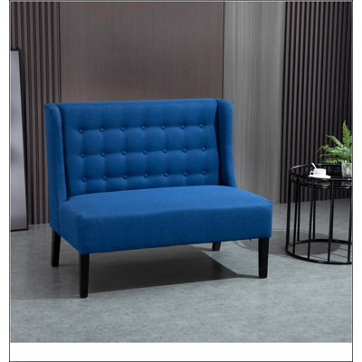 Canapé moderne et compact avec dossier capitonné et pieds en bois pour des espaces de vie polyvalents, parfaits pour le style et la fonctionnalité