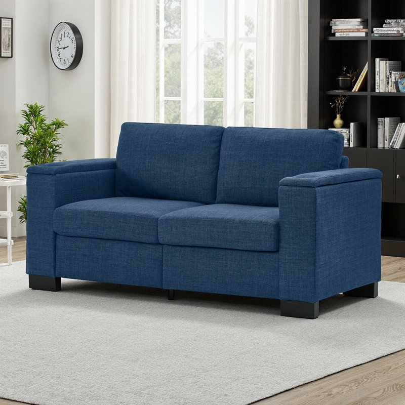 Causeuse de rangement 67,7 po - Accoudoir porte-gobelet dissimulé, coussins à ressorts et en mousse, housses lavables, capacité de 600 lb, dégagement pour les jambes de 5 po compatible avec les robots
