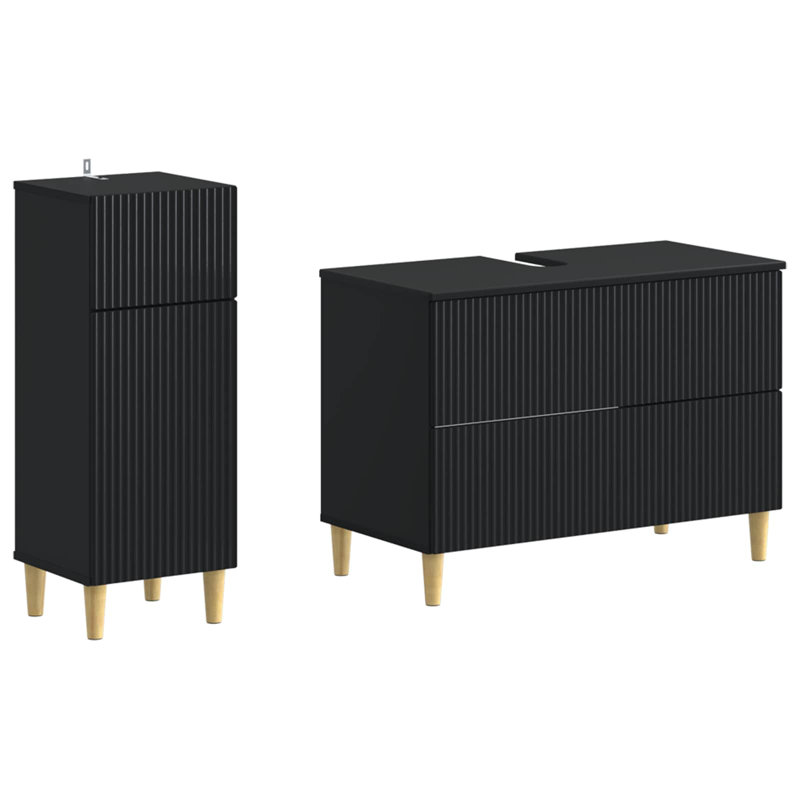 Bathroom Storage Furniture Set, Black