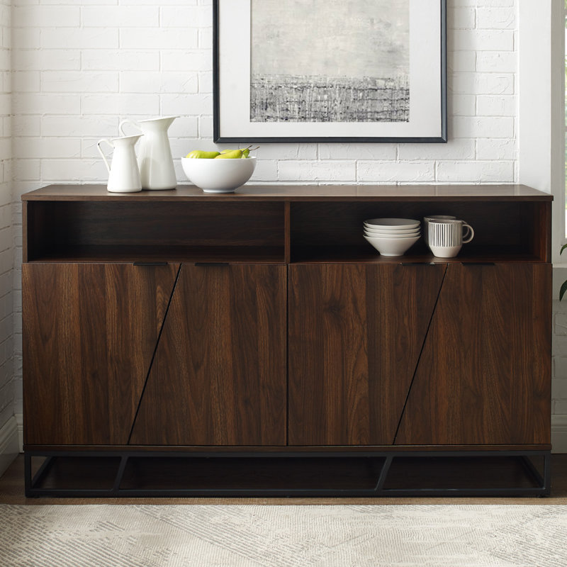 Milian 197 Cm Wide 4 Drawer Sideboard, Dark Walnut