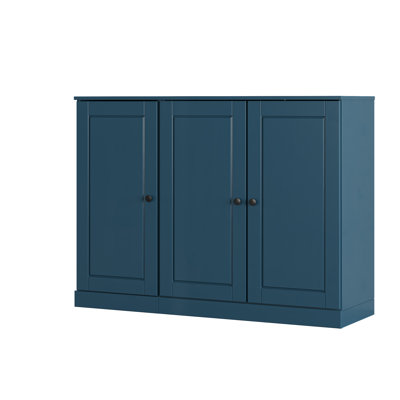 100% Solid Wood Shoe Storage Cabinet with Raised Panel Doors, Adjustable Shelves, Space Saving Modular Entryway Organizer, 48.5" W x 35.75" H