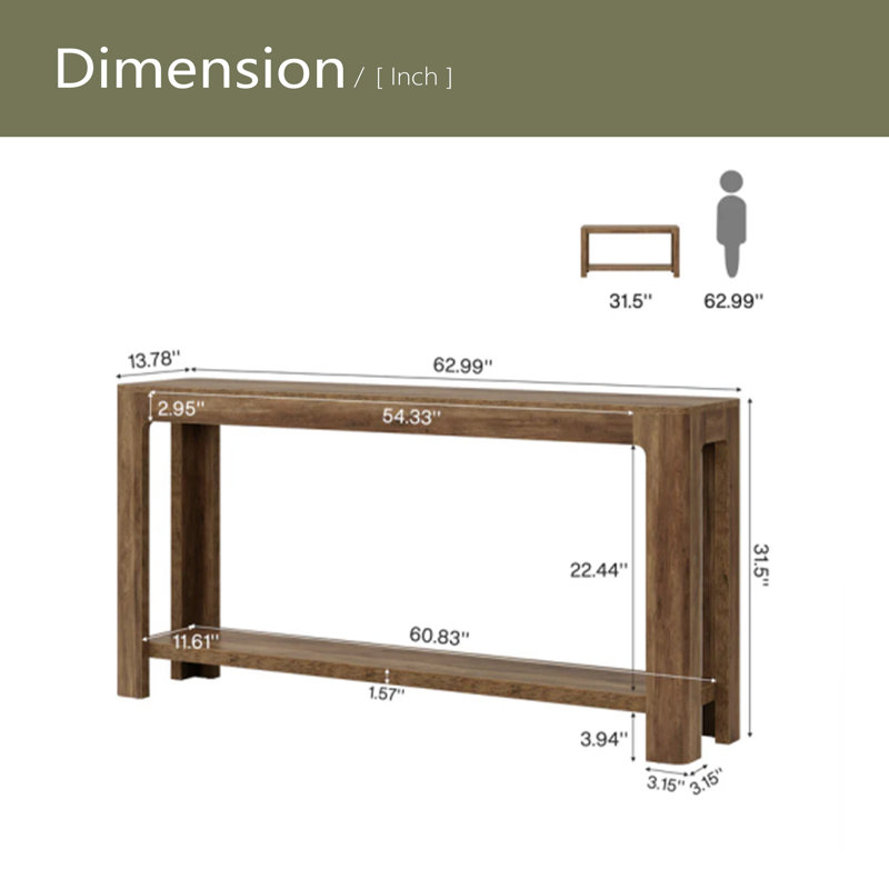 Table d'entrée compacte, console de style naturel, table de canapé