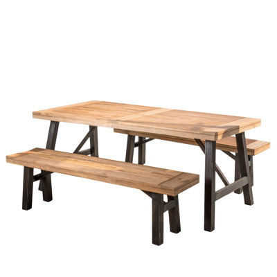 Volusia 4 - Person Solid Wood Top Four Leg Dining Set