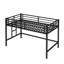 Lit mezzanine classique simple de conception minimaliste avec garde-corps pour enfants, noir