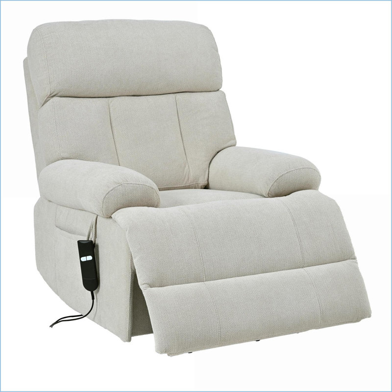 Fauteuils inclinables pour personnes âgées, fauteuil surélevé électrique surdimensionné, tissu gris clair | Poche latérale, télécommande