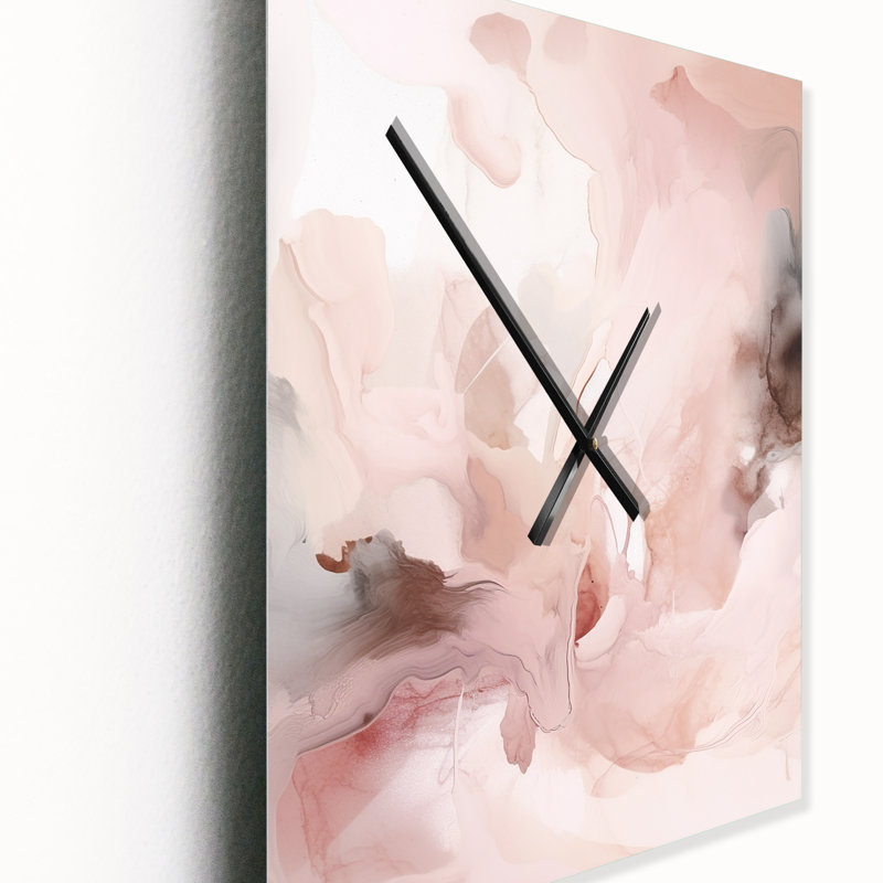 Horloge murale délicate en marbre abstrait III, H 32 po x l 16 po x P 1 po