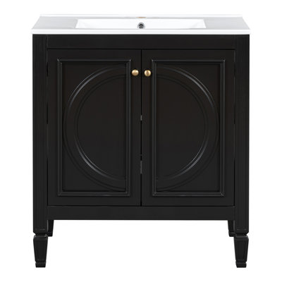 Charmant meuble-lavabo avec rangement abondant et design élégant